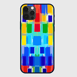 Чехол для iPhone 12 Pro Colorful strips - pop art - vogue, цвет: 3D-черный