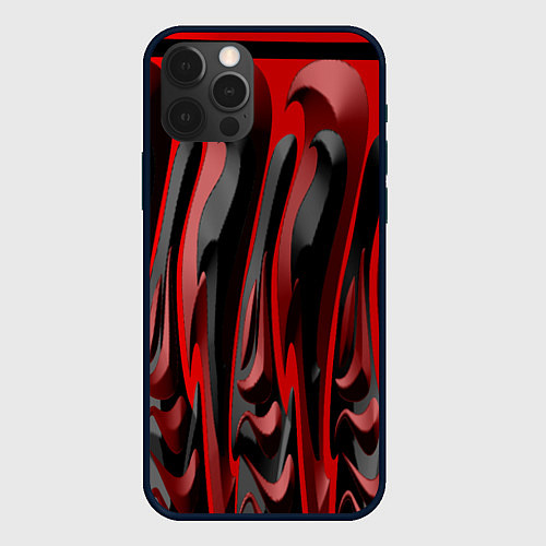 Чехол iPhone 12 Pro Пластик красно-черный / 3D-Черный – фото 1