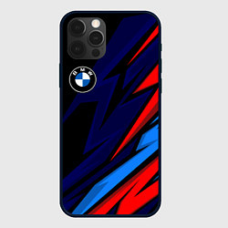 Чехол для iPhone 12 Pro BMW - m colors and black, цвет: 3D-черный