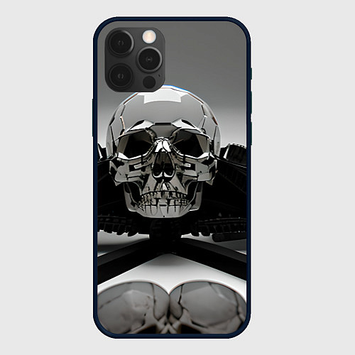 Чехол iPhone 12 Pro Полированный череп / 3D-Черный – фото 1