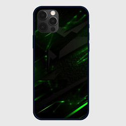 Чехол iPhone 12 Pro Dark black green abstract