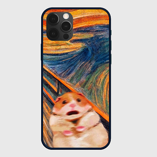 Чехол iPhone 12 Pro Крик хомяка / 3D-Черный – фото 1