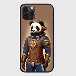 Чехол iPhone 12 Pro Крутой панда в стиле стимпанк - нейросеть