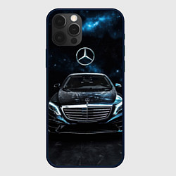 Чехол для iPhone 12 Pro Mercedes Benz space background, цвет: 3D-черный