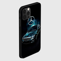 Чехол для iPhone 12 Pro Mercedes Benz dark style, цвет: 3D-черный — фото 2