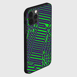Чехол для iPhone 12 Pro Кибер сеть ЗелёныйФиолетовый, цвет: 3D-черный — фото 2
