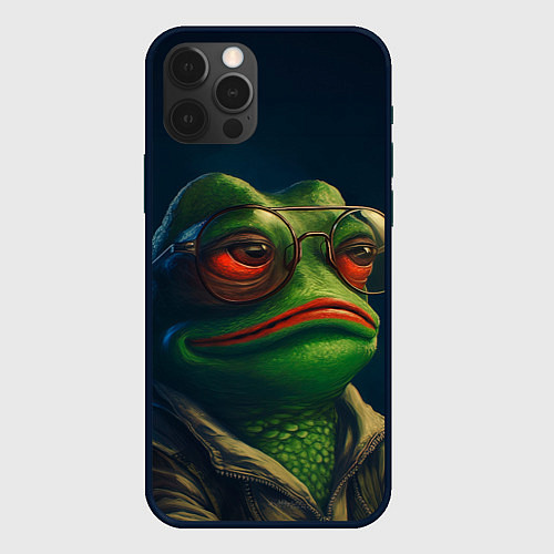 Чехол iPhone 12 Pro Pepe frog / 3D-Черный – фото 1