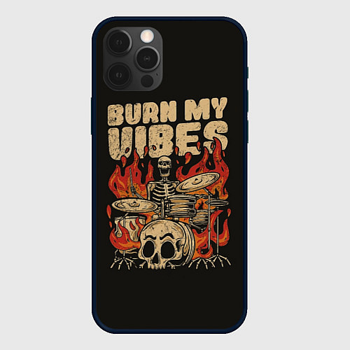 Чехол iPhone 12 Pro Burn my vibes / 3D-Черный – фото 1