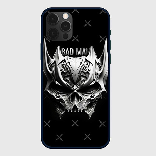 Чехол iPhone 12 Pro Badman маска черепа / 3D-Черный – фото 1
