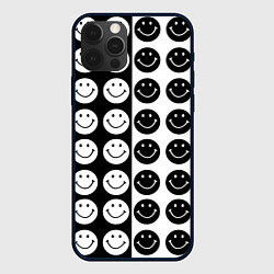 Чехол iPhone 12 Pro Smiley black and white