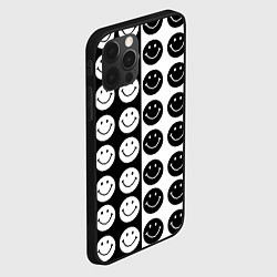 Чехол для iPhone 12 Pro Smiley black and white, цвет: 3D-черный — фото 2