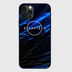 Чехол iPhone 12 Pro Starfield logo blue background