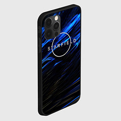 Чехол для iPhone 12 Pro Starfield logo blue background, цвет: 3D-черный — фото 2