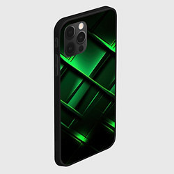 Чехол для iPhone 12 Pro Зеленые неоновые плиты, цвет: 3D-черный — фото 2