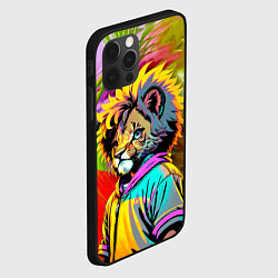 Чехол для iPhone 12 Pro Funny lion cub - pop art, цвет: 3D-черный — фото 2