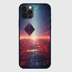 Чехол для iPhone 12 Pro 3D Ромб, цвет: 3D-черный
