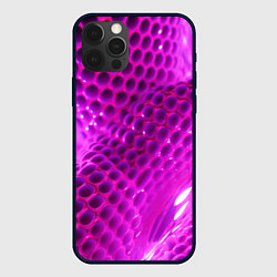 Чехол для iPhone 12 Pro Розовые объемные соты, цвет: 3D-черный