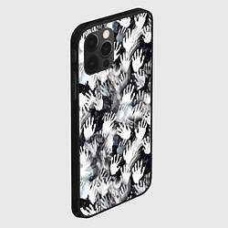 Чехол для iPhone 12 Pro Черно-белые отпечатки ладоней, цвет: 3D-черный — фото 2