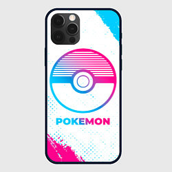 Чехол для iPhone 12 Pro Pokemon neon gradient style, цвет: 3D-черный