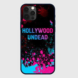 Чехол iPhone 12 Pro Hollywood Undead - neon gradient: символ сверху