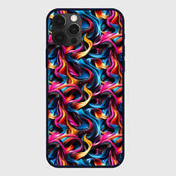 Чехол iPhone 12 Pro Неоновые ленты узор