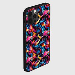 Чехол для iPhone 12 Pro Неоновые ленты узор, цвет: 3D-черный — фото 2