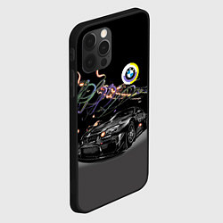 Чехол для iPhone 12 Pro Бэха в ночном неоновом городе, цвет: 3D-черный — фото 2