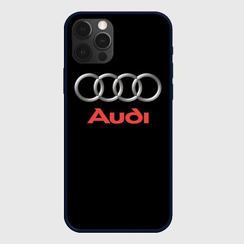 Чехол iPhone 12 Pro Audi sport на чёрном / 3D-Черный – фото 1