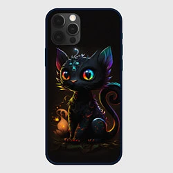 Чехол для iPhone 12 Pro Котик дракон, цвет: 3D-черный