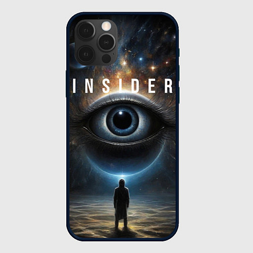 Чехол iPhone 12 Pro Инсайдер и всевидящее око на фоне звездного космос / 3D-Черный – фото 1