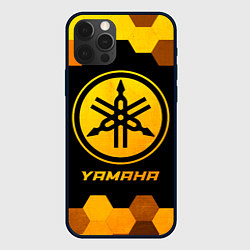 Чехол для iPhone 12 Pro Yamaha - gold gradient, цвет: 3D-черный