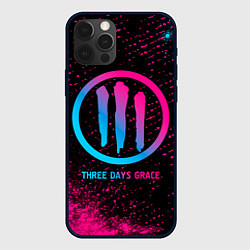 Чехол для iPhone 12 Pro Three Days Grace - neon gradient, цвет: 3D-черный