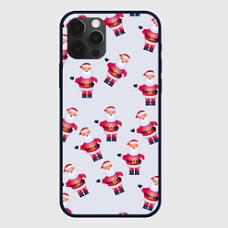 Чехол для iPhone 12 Pro Дед Мороз - Новогодний дедушка паттерн, цвет: 3D-черный