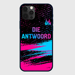 Чехол iPhone 12 Pro Die Antwoord - neon gradient: символ сверху