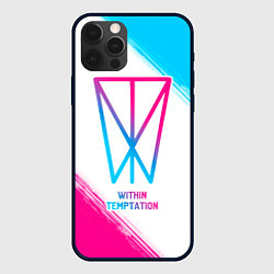 Чехол для iPhone 12 Pro Within Temptation neon gradient style, цвет: 3D-черный