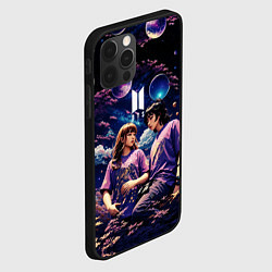 Чехол для iPhone 12 Pro BTS на фоне космоса, цвет: 3D-черный — фото 2