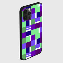 Чехол для iPhone 12 Pro Ретро квадраты баклажановые, цвет: 3D-черный — фото 2