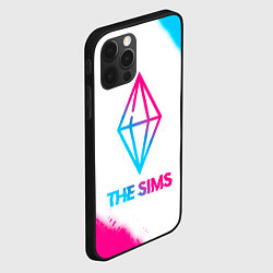 Чехол для iPhone 12 Pro The Sims neon gradient style, цвет: 3D-черный — фото 2