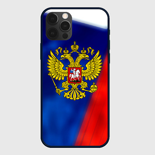 Чехол iPhone 12 Pro Россия спортивная коллекция / 3D-Черный – фото 1