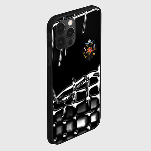 Чехол iPhone 12 Pro Россия герб РФ / 3D-Черный – фото 2
