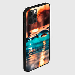 Чехол для iPhone 12 Pro Поверхность воды на закате макро, цвет: 3D-черный — фото 2