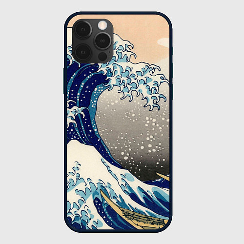 Чехол iPhone 12 Pro Великая волна от Канагава / 3D-Черный – фото 1
