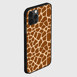 Чехол для iPhone 12 Pro Кожа жирафа - giraffe, цвет: 3D-черный — фото 2