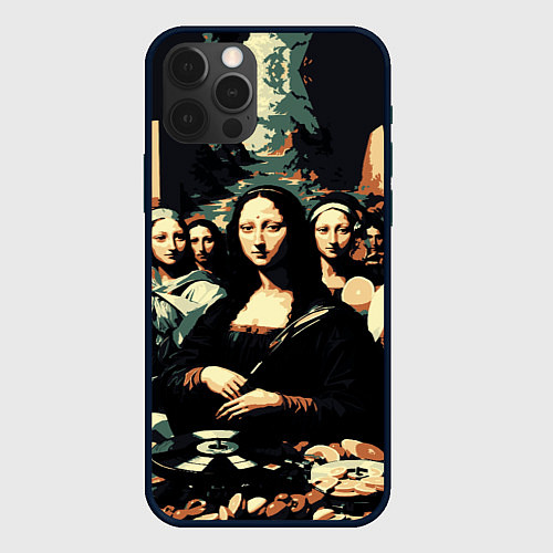 Чехол iPhone 12 Pro Мона Лиза party / 3D-Черный – фото 1