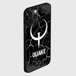 Чехол для iPhone 12 Pro Quake glitch на темном фоне, цвет: 3D-черный — фото 2