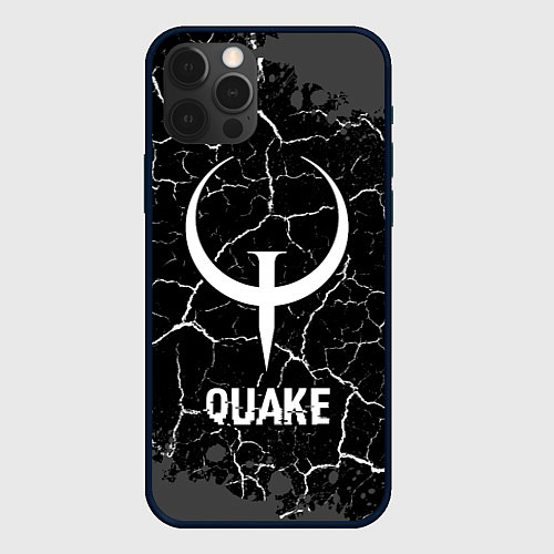 Чехол iPhone 12 Pro Quake glitch на темном фоне / 3D-Черный – фото 1