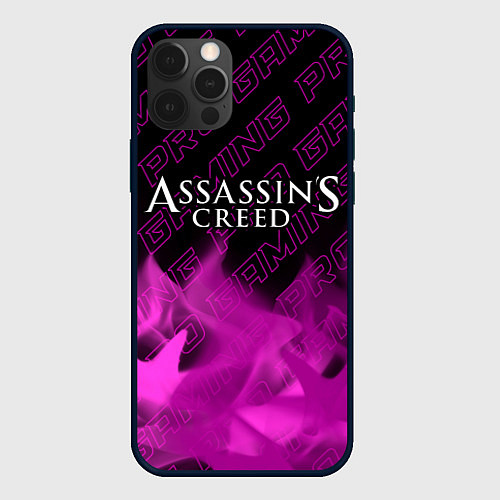 Чехол iPhone 12 Pro Assassins Creed pro gaming: символ сверху / 3D-Черный – фото 1