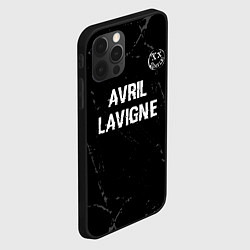 Чехол для iPhone 12 Pro Avril Lavigne glitch на темном фоне: символ сверху, цвет: 3D-черный — фото 2