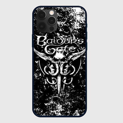 Чехол iPhone 12 Pro Baldurs gate 3 - black and white / 3D-Черный – фото 1