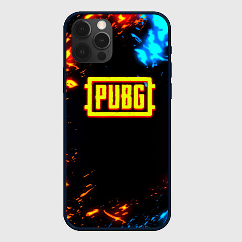 Чехол iPhone 12 Pro Pubg storm искры / 3D-Черный – фото 1